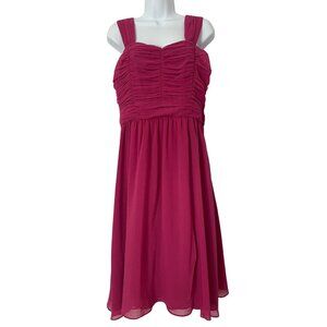H&M Sleeveless Empire Waist Midi-Length Sundress With Ruched Bodice & Wide Strap